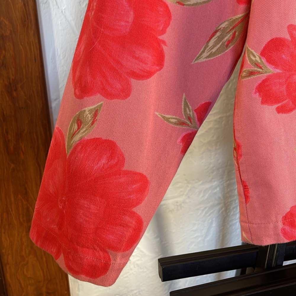 Tantrums Vintage ‘90’s Hibiscus Floral Jean Jacket Size M - Picture 3 of 12